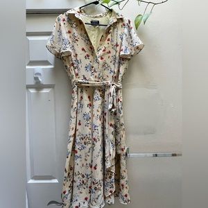 Tahari Light Yellow Floral Dress